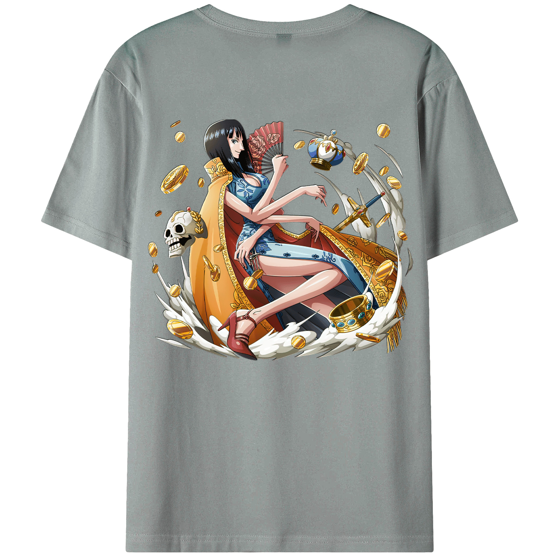 ワンピース ニコ・ロビン ONE PIECE Nico Robin 綿100％ メンズ半袖Tシャツ（バックプリント） 通気性
